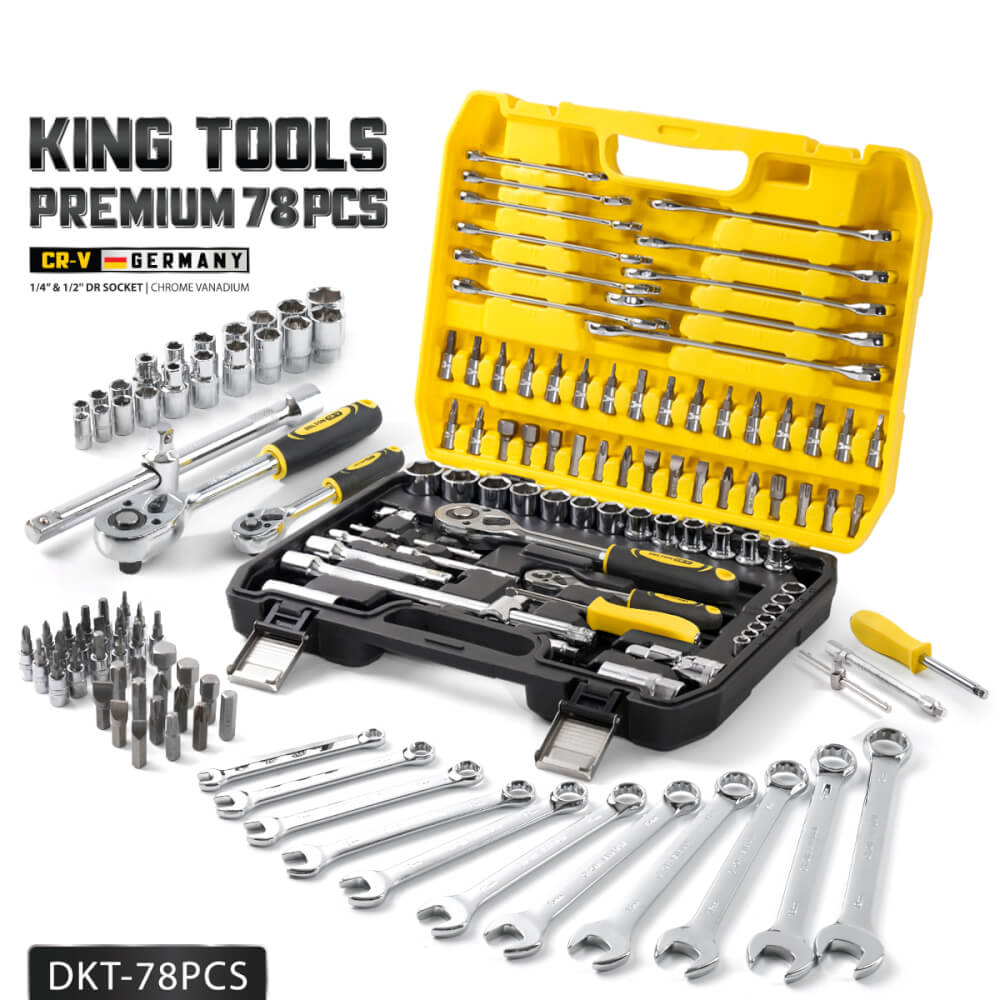 ชุดบ็อกซ์ DELTON รุ่น DKT-78PCS 1/4 , 1/2 นิ้ว แพ็ก 78 ชิ้น